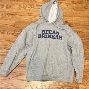 Gray Hoodie with Navy Text